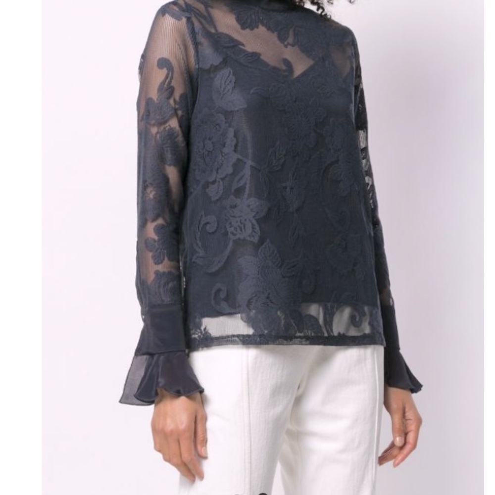 See by Chloé Lace embroidered blouse